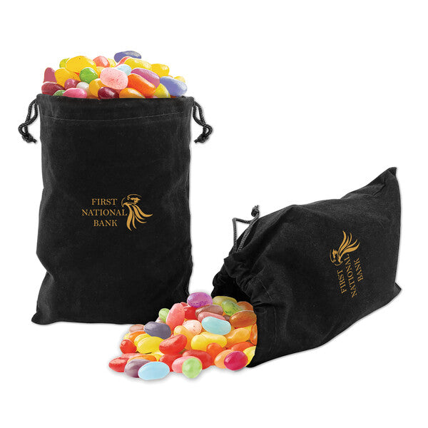 SALE - Jelly Belly Jelly Beans in Black Velour Gift Bag