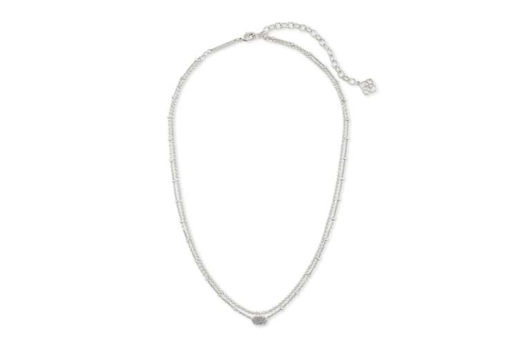 Kendra Scott Emilie Silver Multi Strand Necklace in Platinum Drusy