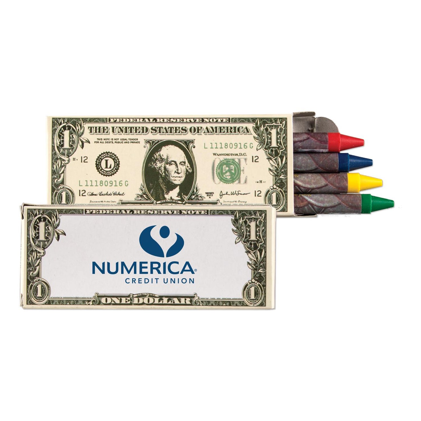 Green 4 Pack Money Crayons
