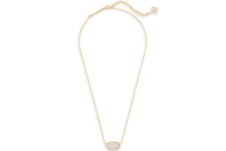 Kendra Scott Elisa Gold Pendant Necklace in Iridescent Drusy