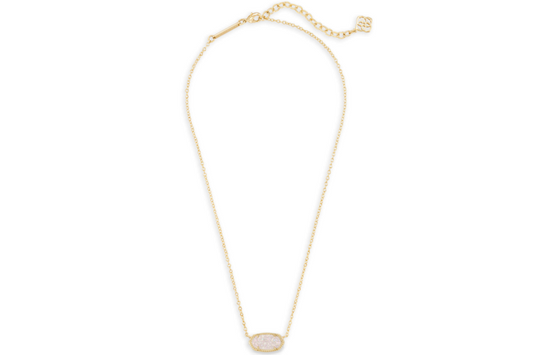 Kendra Scott Elisa Gold Pendant Necklace in Iridescent Drusy