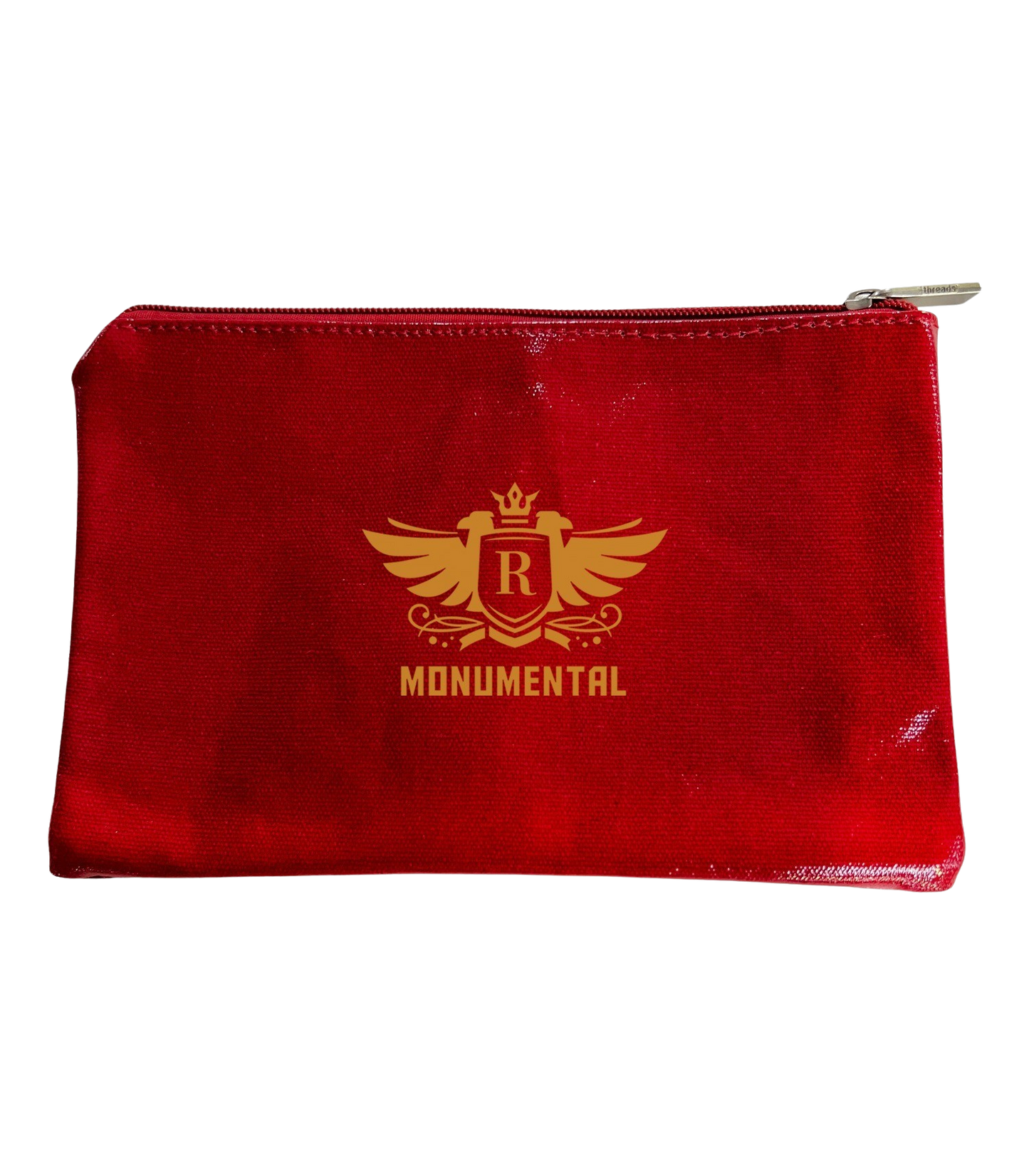 Red Laminated Canvas Pouch