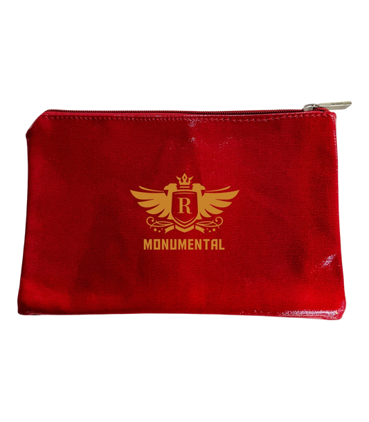 Red Laminated Canvas Pouch