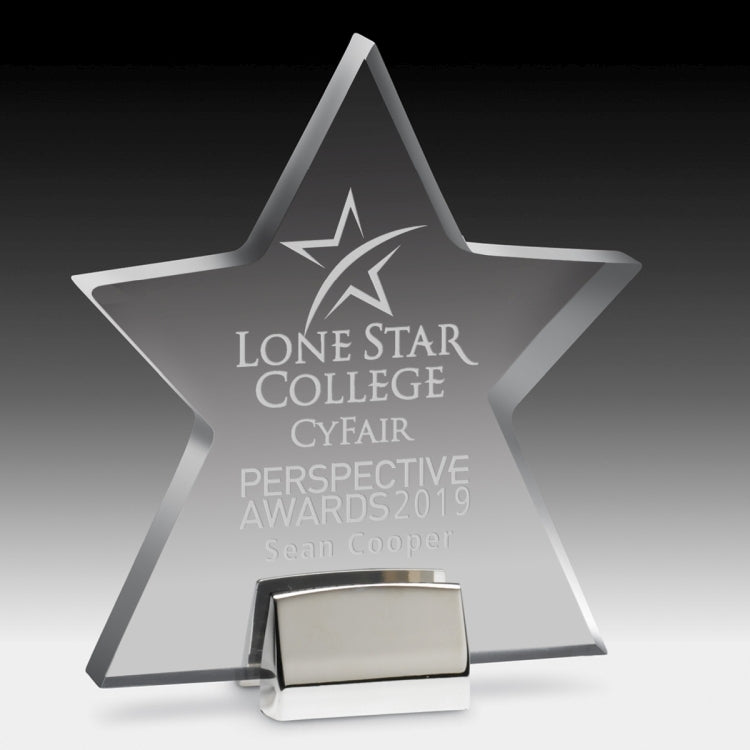 Star w/ Chrome Base - Laser Engraved