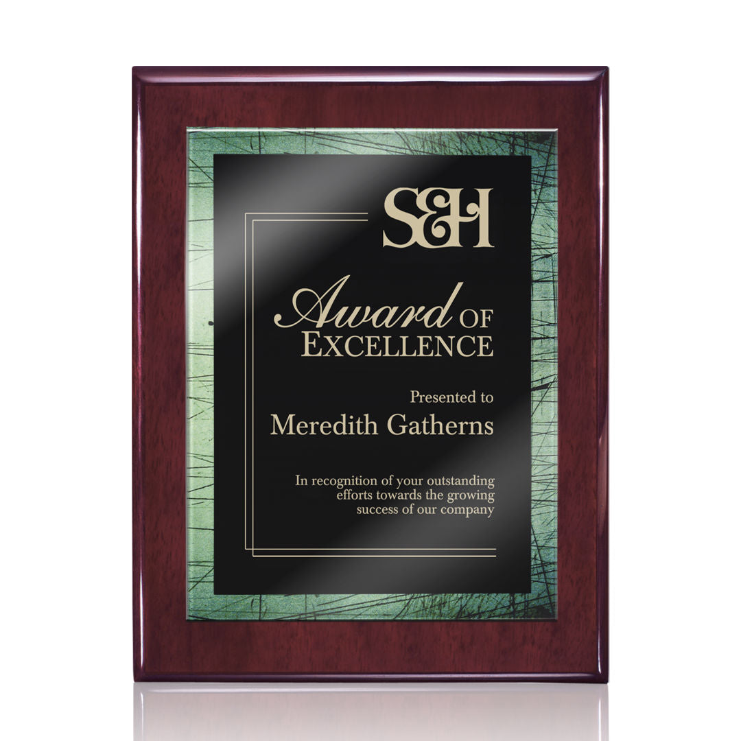Oakleigh/Caprice Plaque - Rosewood/Green