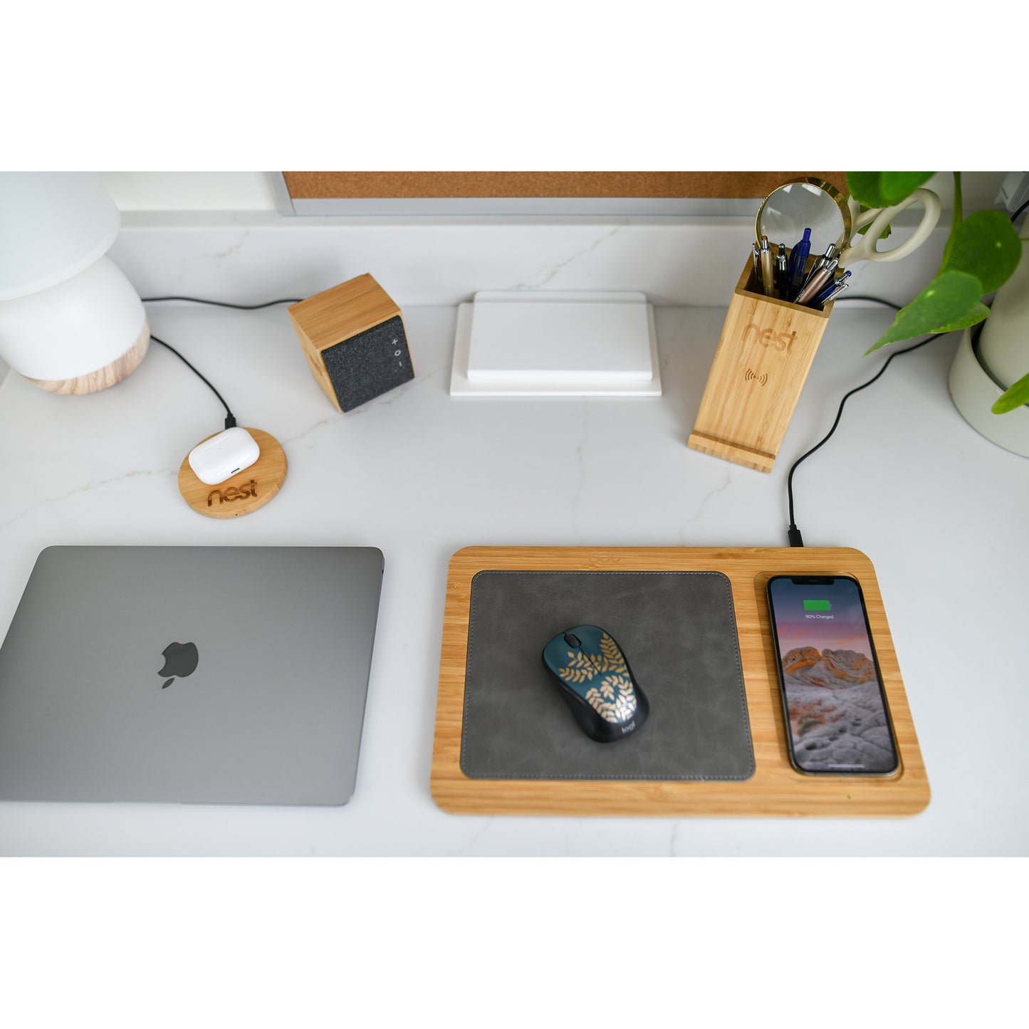 Bamboo Auden Bamboo Wireless Charging Mouse Pad