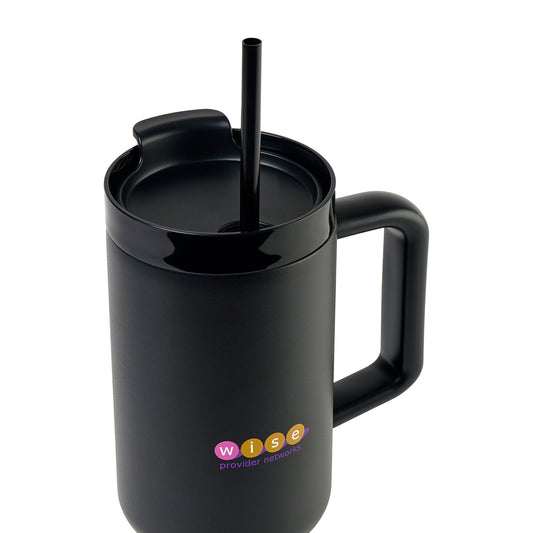 Black Adrian Travel Tumbler with Straw - 40 Oz.