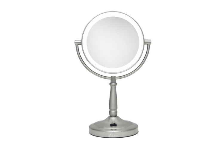 Zadro Cordless Dual-Sided LED Lighted Round Vanity Mirror 10X/1X