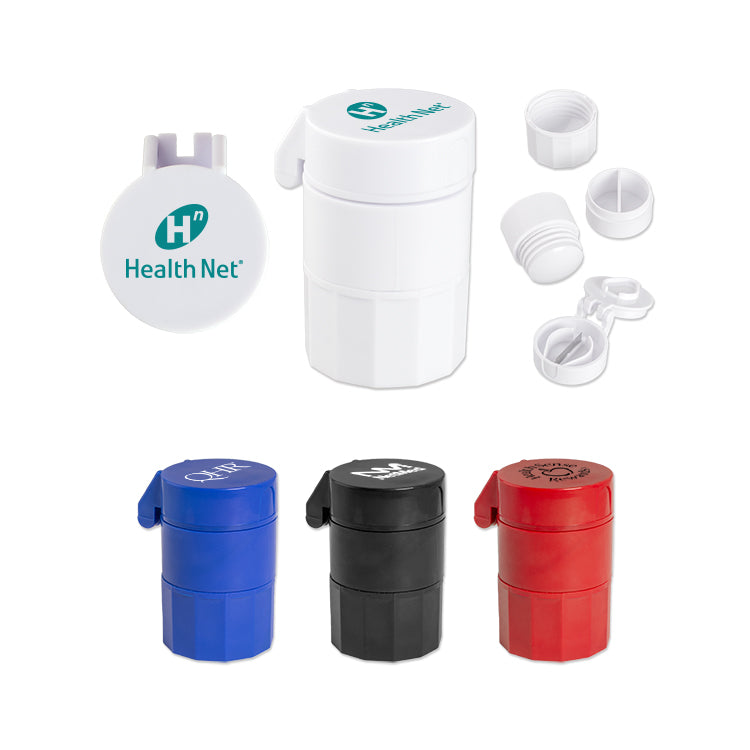 Black Round 4 in 1 Pill Holder