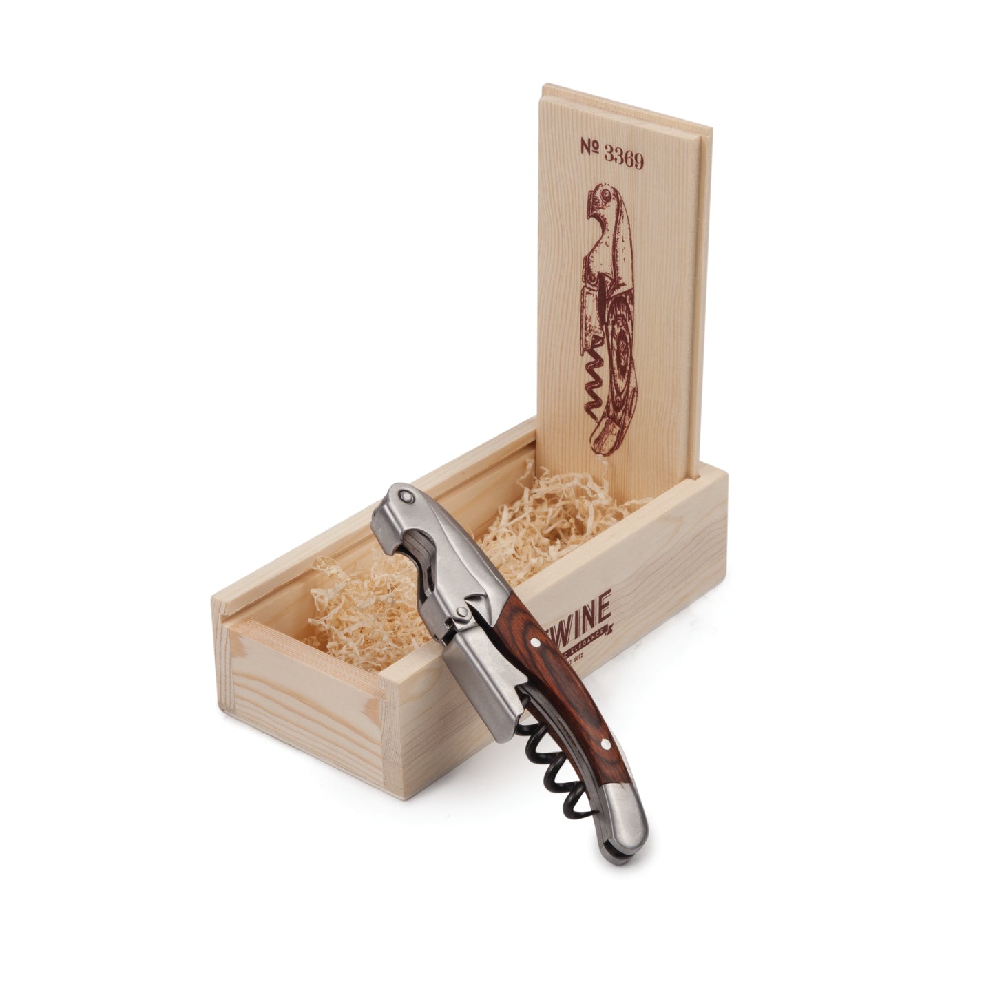 Twine Living® Wooden Double Hinged Corkscrew with Gift Box