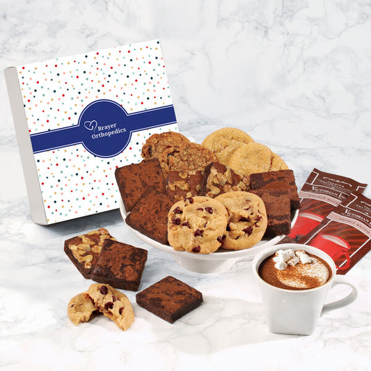 Gourmet Cookie & Brownie Gift Box with Bubbles Sleeve