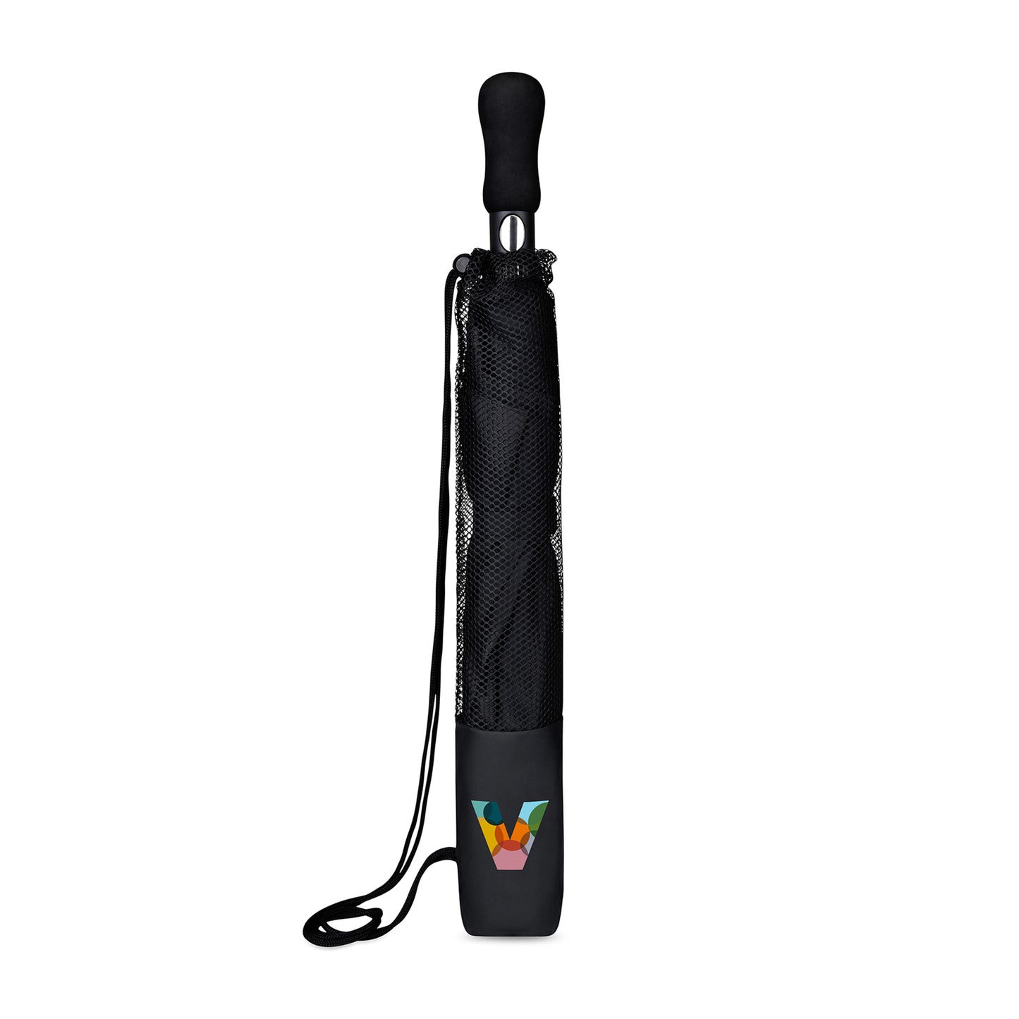 Black Elements 58" Recycled Auto Open Travel Folding Umbrella
