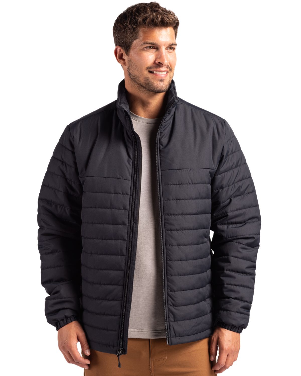 Black Clique Elevation Eco Full Zip Mens Puffer Jacket - S