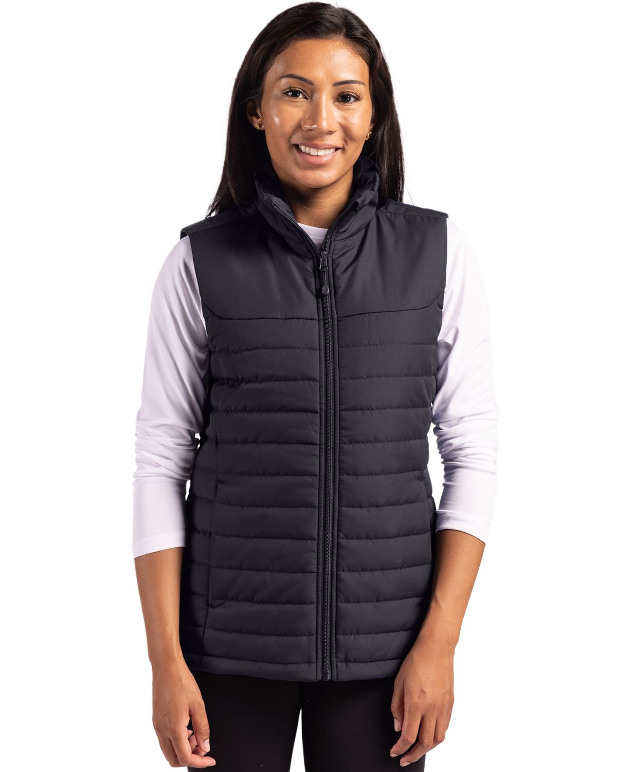 Black Clique Elevation Eco Full Zip Womens Puffer Vest - XS