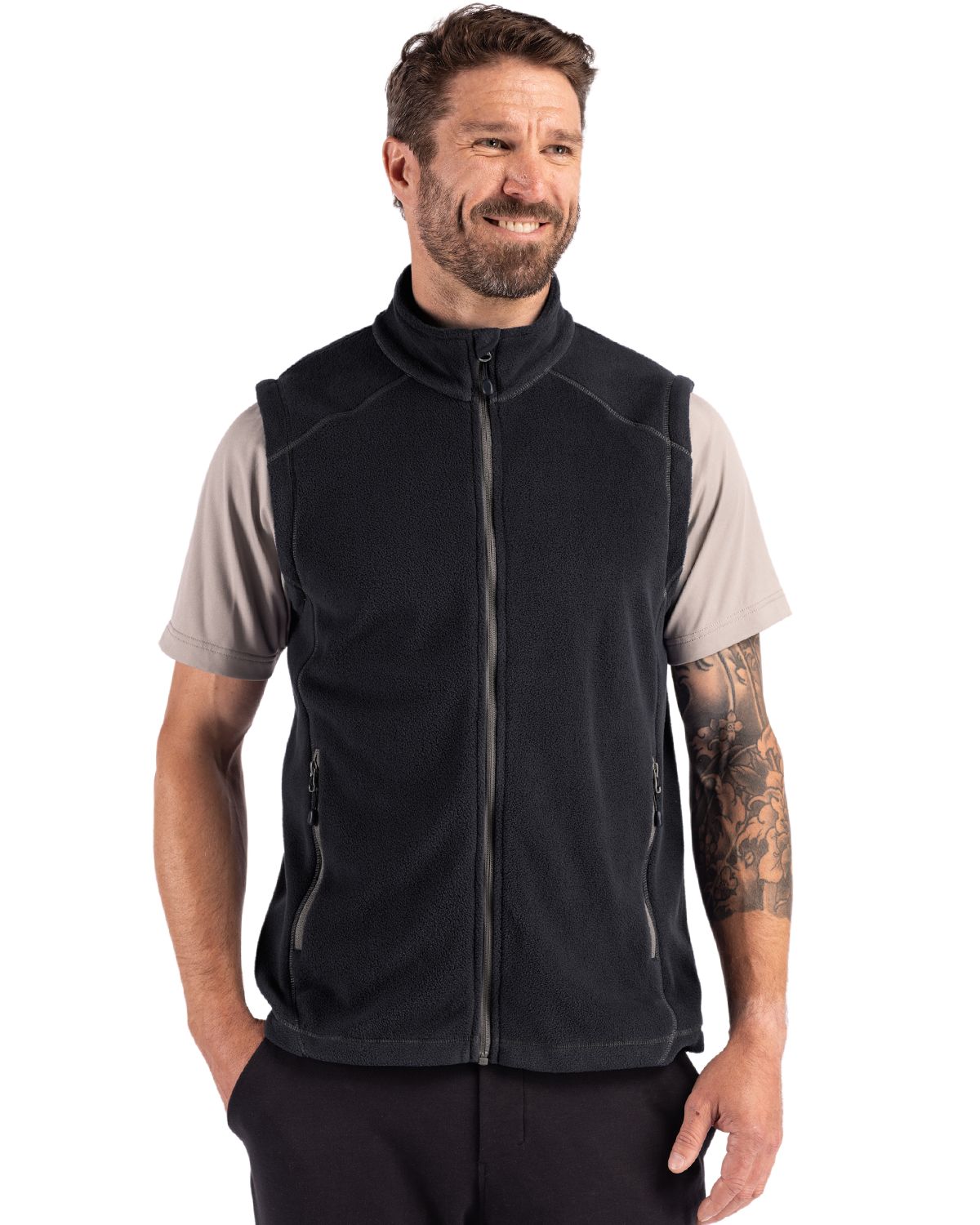 Black Clique Powder Recycled Fleece Mens Vest - S