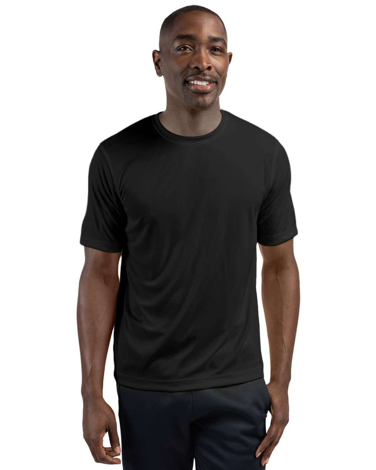 Black Clique Spin Eco Performance Jersey Short Sleeve Mens Tee - XS
