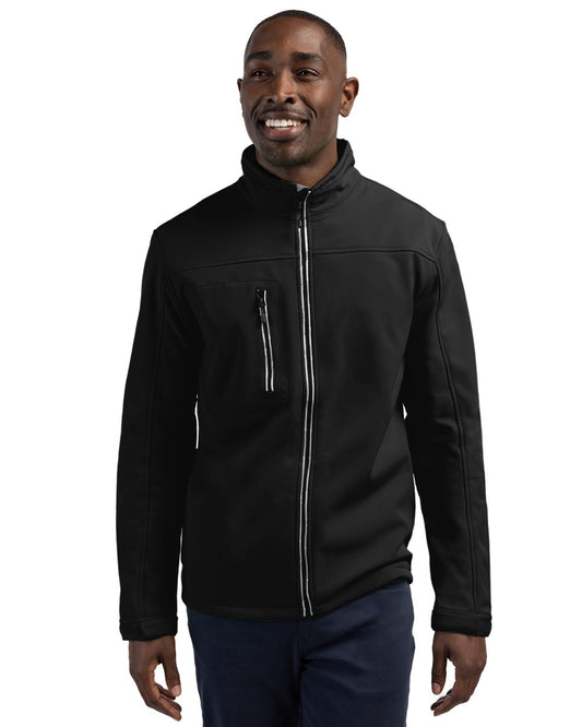 Black Clique Telemark Eco Stretch Softshell Full Zip Mens Jacket - XS