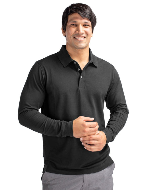 Cutter & Buck Advantage Eco Tri-Blend Pique Mens Big and Tall Long Sleeve Polo Big & Tall