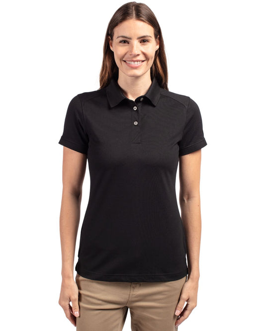 Black Cutter & Buck Advantage Eco Tri-Blend Pique Womens Polo - XS
