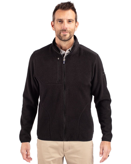 Black Cutter & Buck Cascade Eco Fleece Mens Full Zip Jacket - S