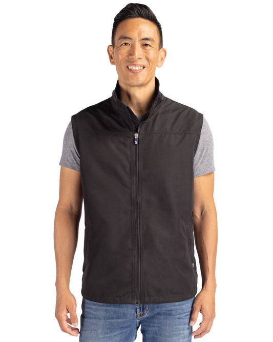 Black Cutter & Buck Charter Eco Recycled Mens Full-Zip Vest - S