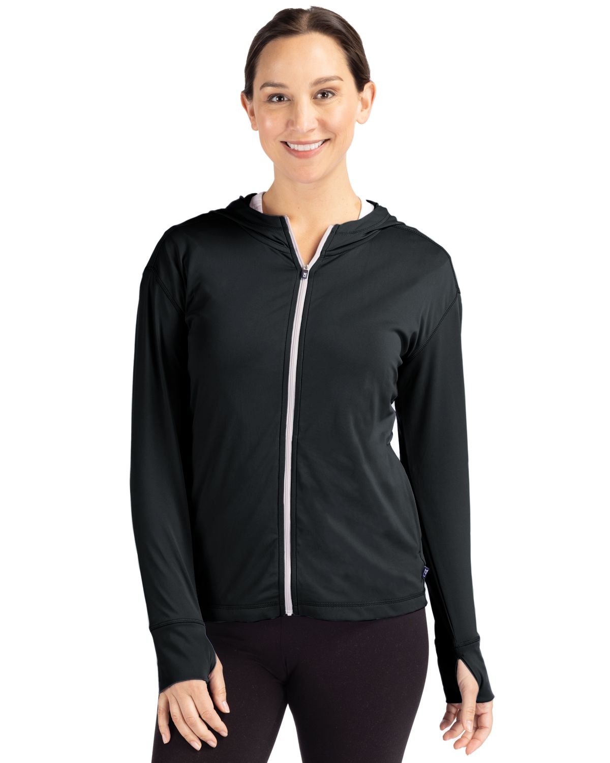 Black Cutter & Buck Daybreak Eco Recycled Womens Full Zip Hoodie - XS