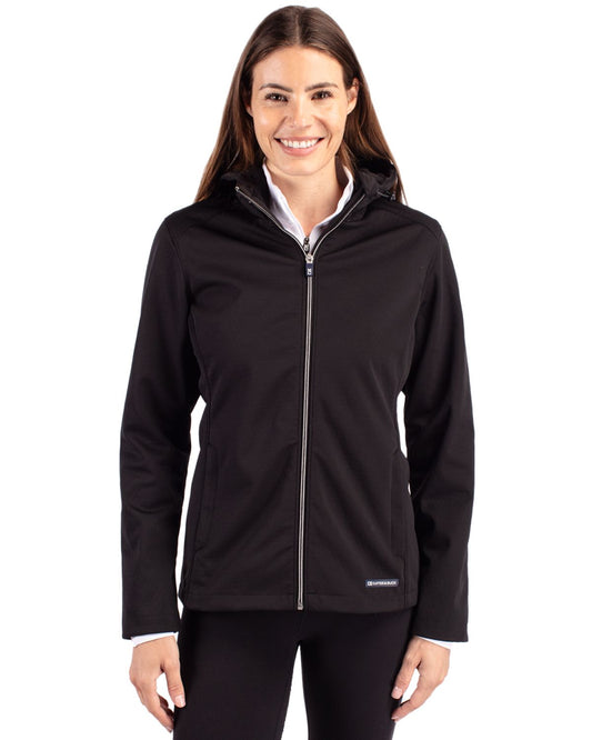 Black Cutter & Buck Evoke Softshell Recycled Full Zip Womens Jacket - XS