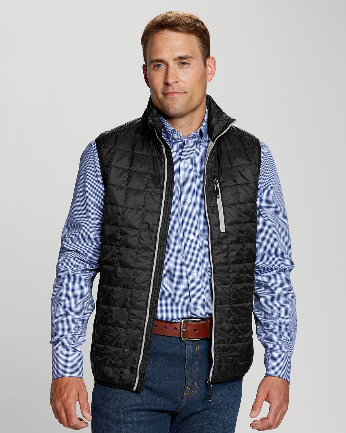 Black Cutter & Buck Rainier PrimaLoft® Mens Big and Tall Eco Insulated Full Zip Puffer Vest Big & Tall - 4XB