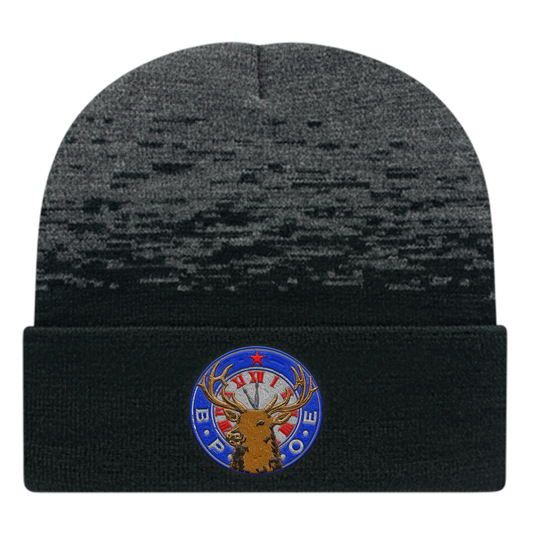 C A Static Pattern Knit Cap With Cuff