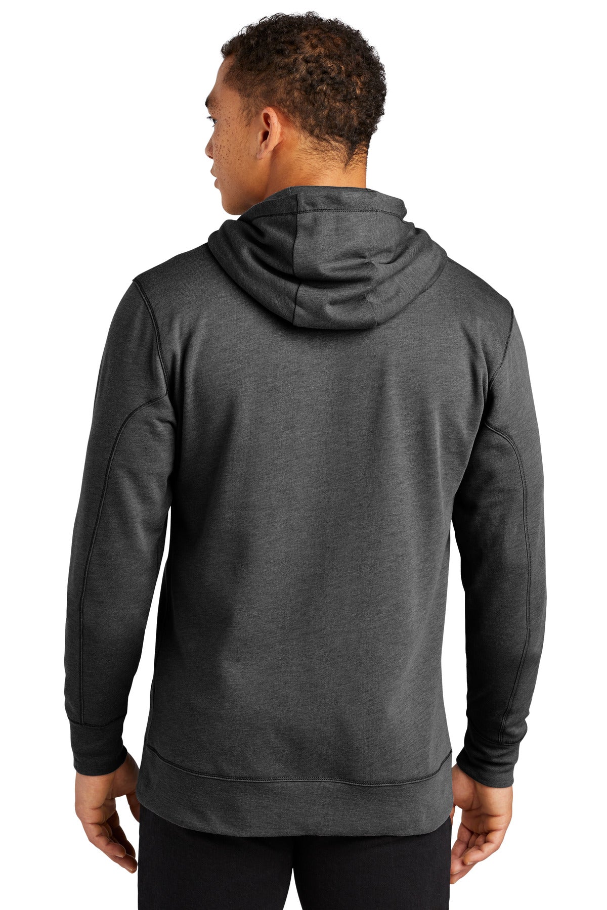 Black Heather New Era Tri-Blend Fleece Full-Zip HoodieNEA511