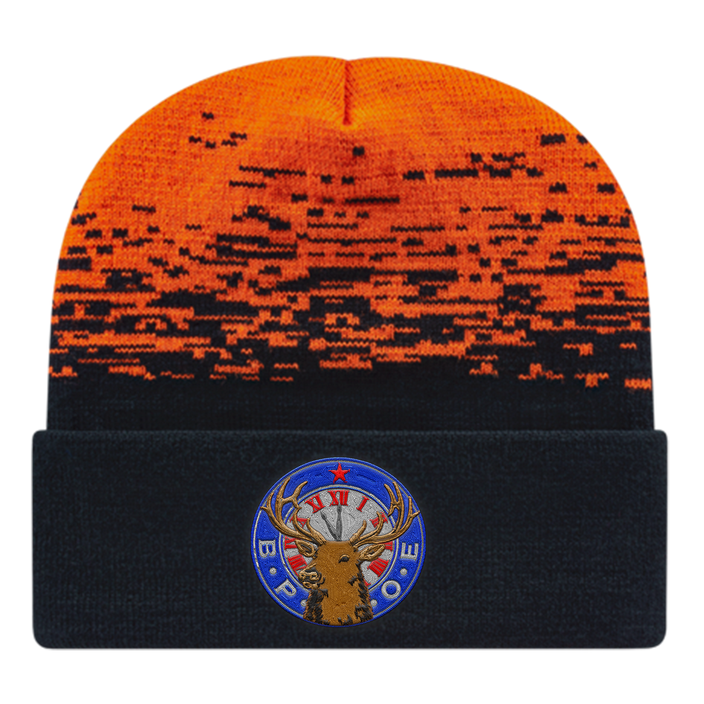 C A Static Pattern Knit Cap With Cuff