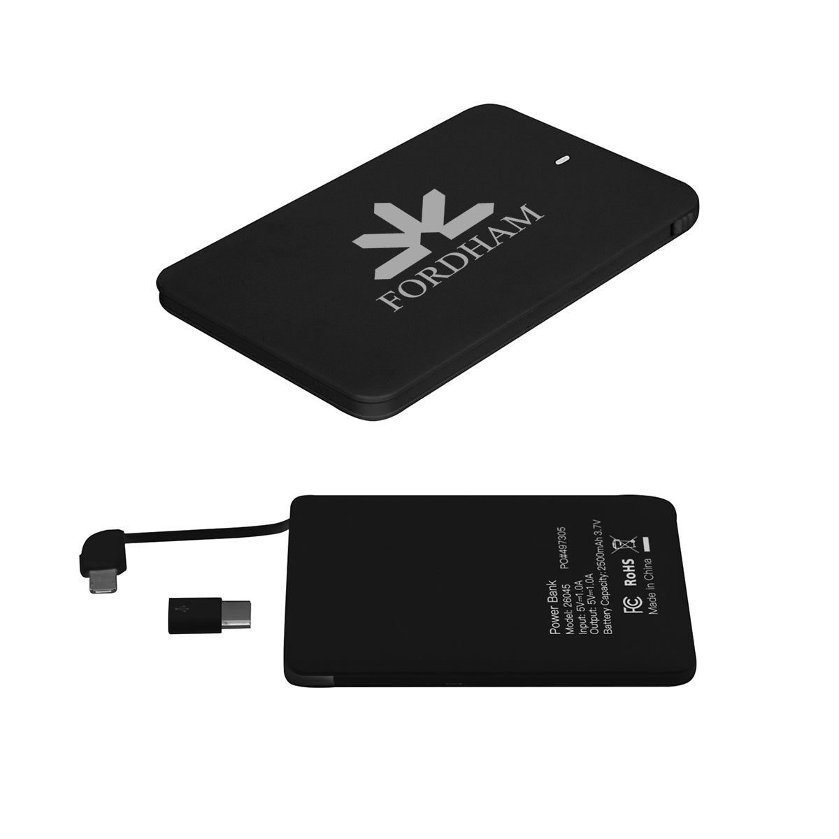 BLACK Slim 2500 MAH 3-In-1 Power Bank grouped