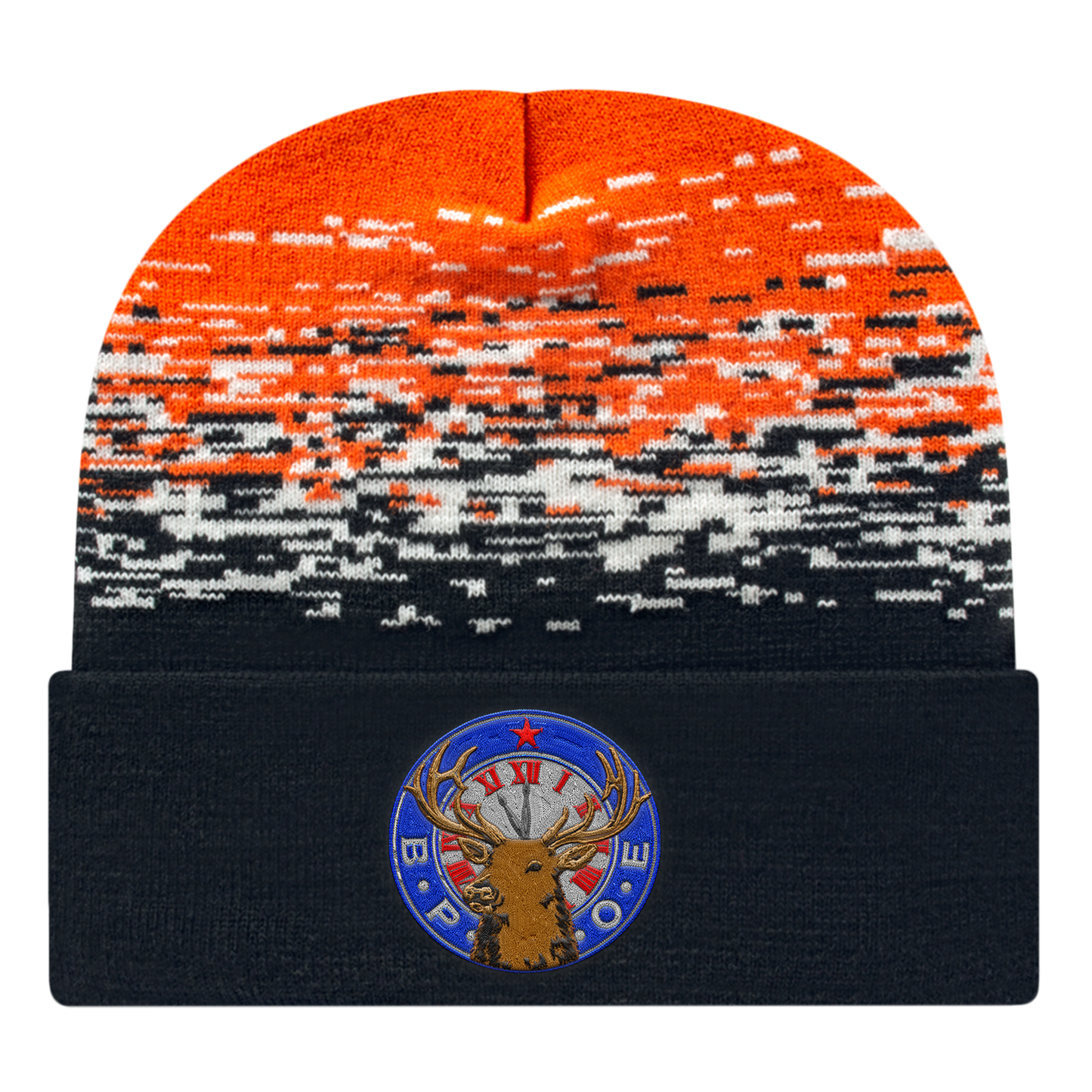 C A Static Pattern Knit Cap With Cuff