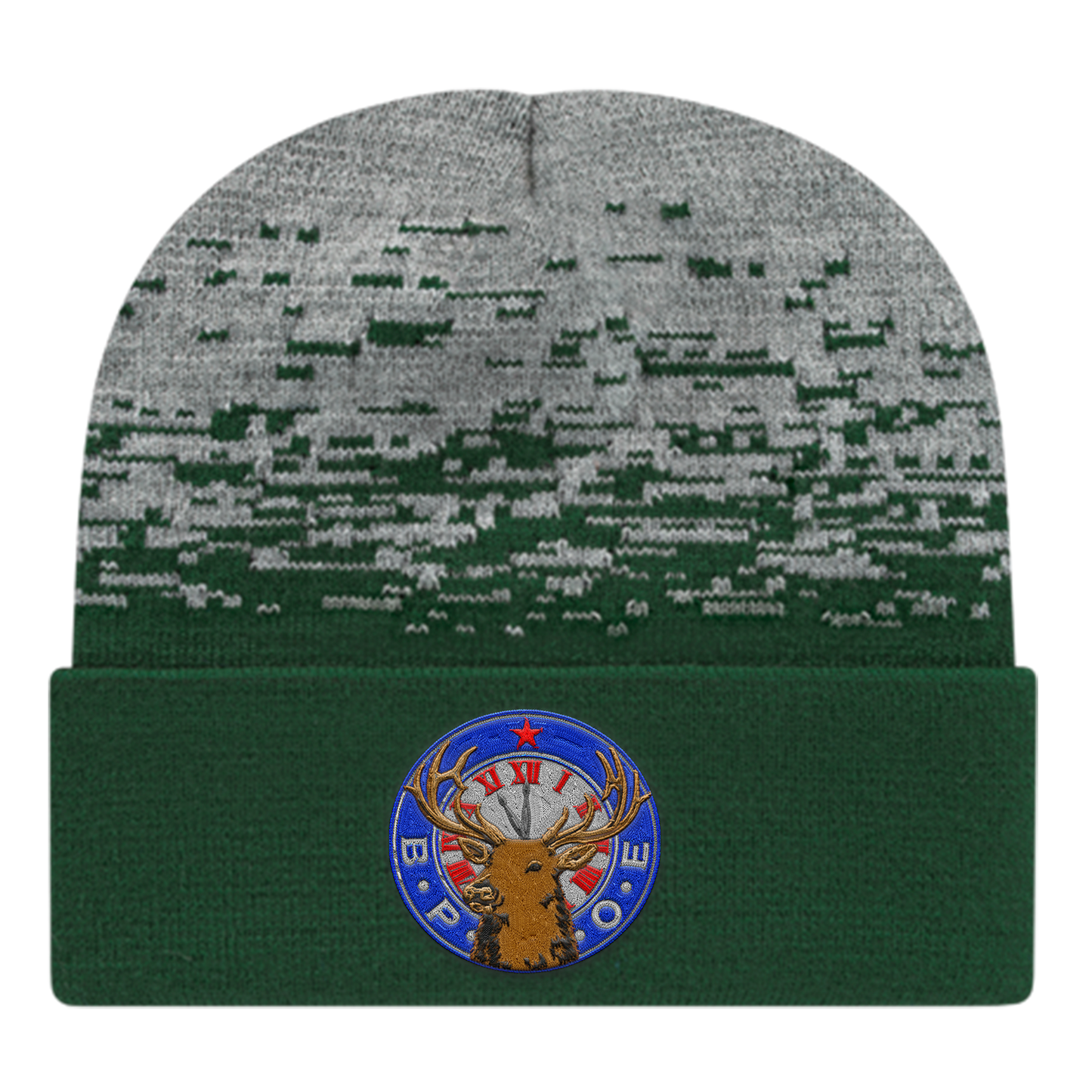 C A Static Pattern Knit Cap With Cuff