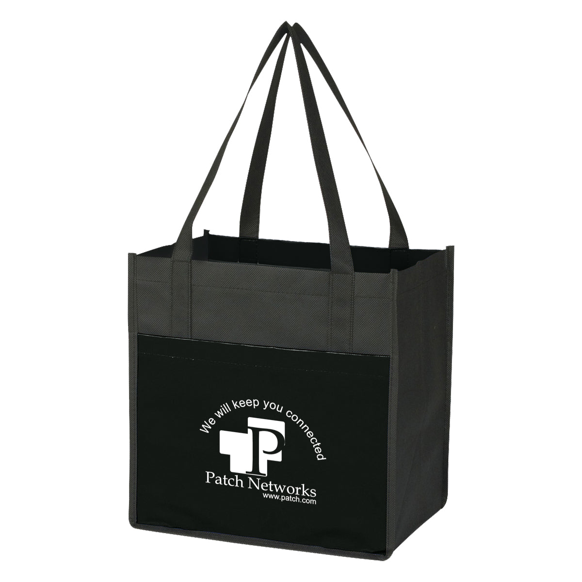 BLACK WITH BLACK Lami-Combo Shopper Tote Bag grouped