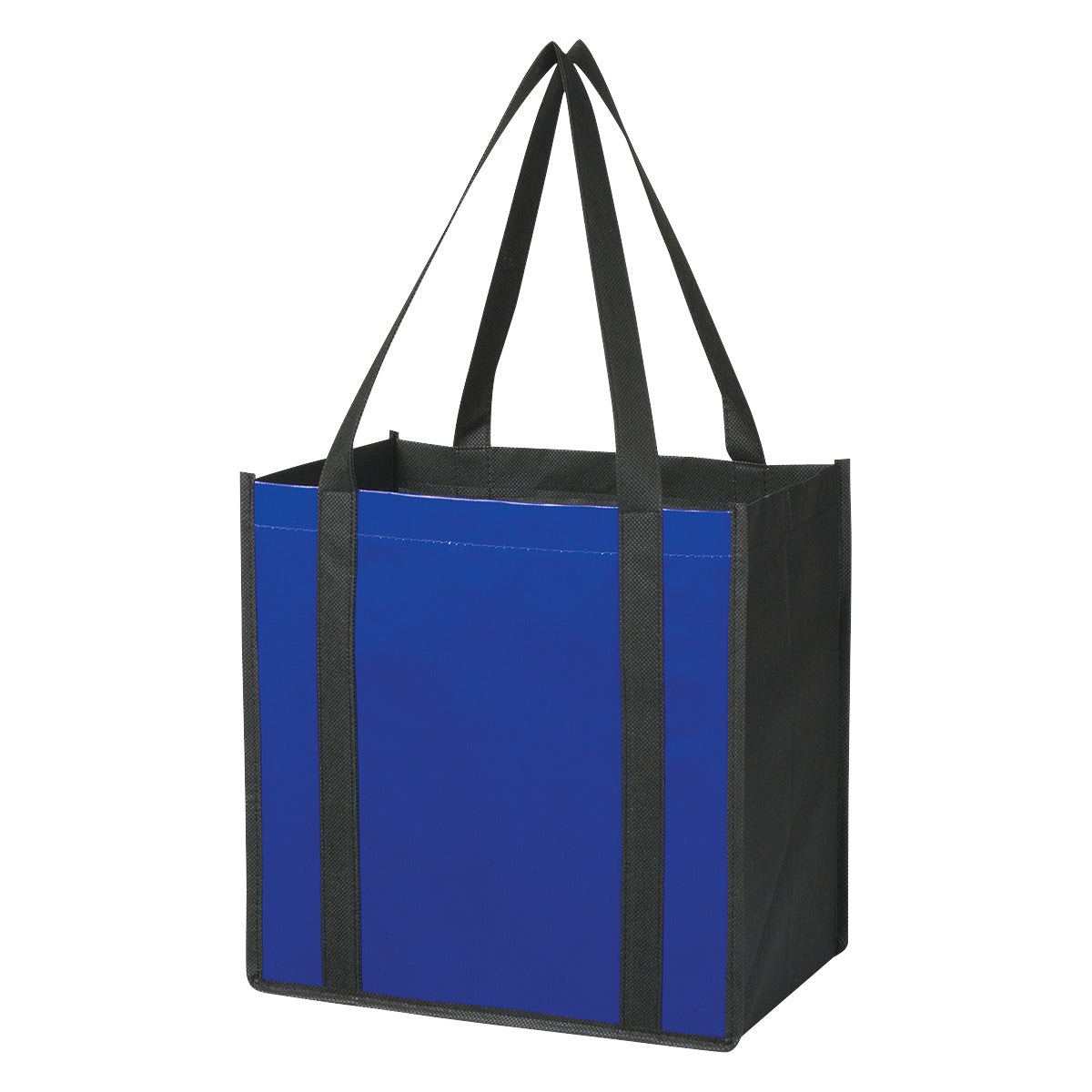 BLACK WITH ROYAL Lami-Combo Shopper Tote Bag plain grouped