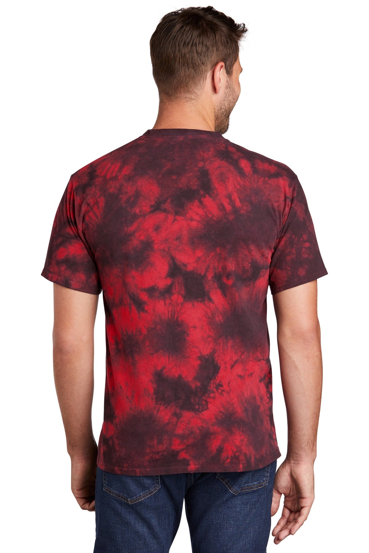 Black/Red Port & Company Crystal Tie-Dye Tee PC145