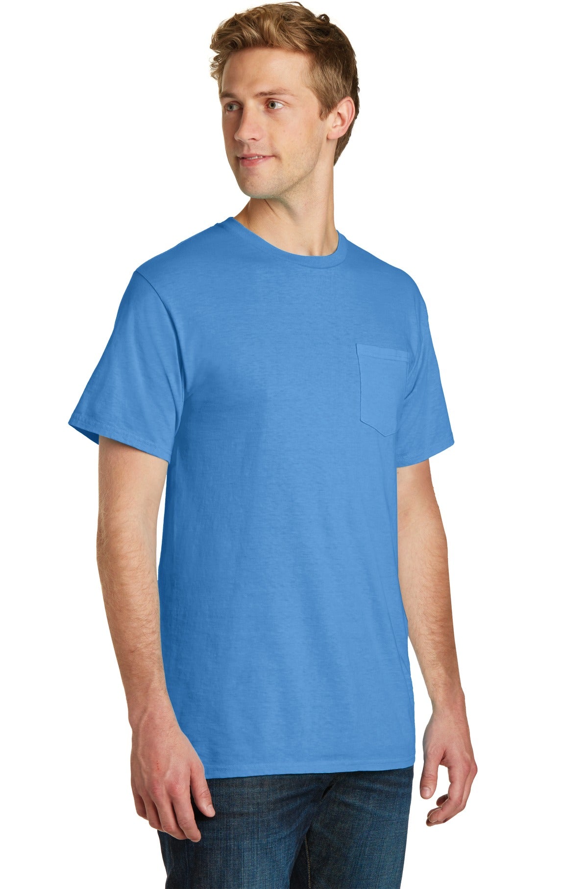 Blue Moon Port & Company Beach Wash Garment-Dyed Pocket Tee. PC099P