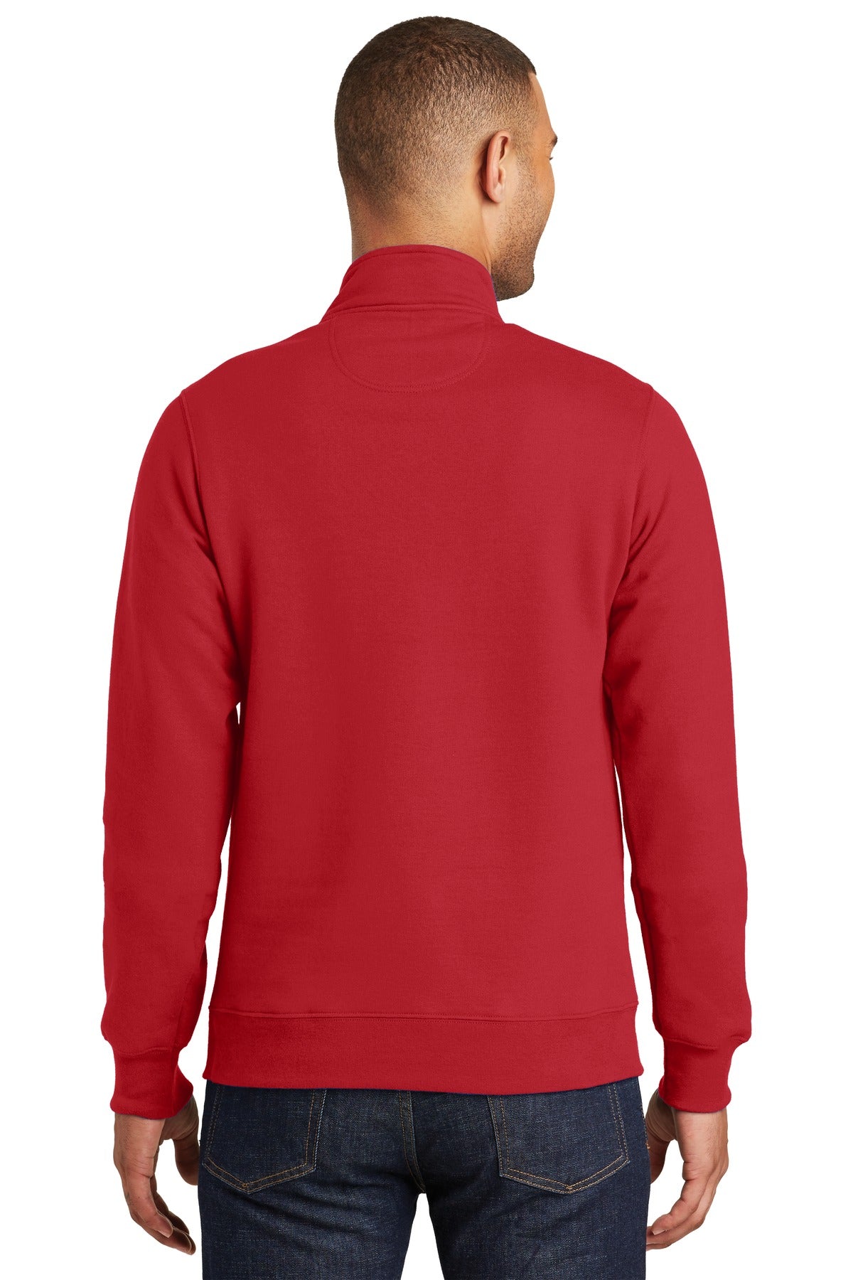 Bright Red Port & Company Fan Favorite Fleece 1/4-Zip Pullover Sweatshirt. PC850Q