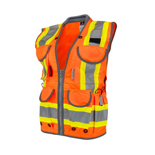 SV55W Class 2 Women’s Heavy Duty Engineer Vest - Orange - Size XL