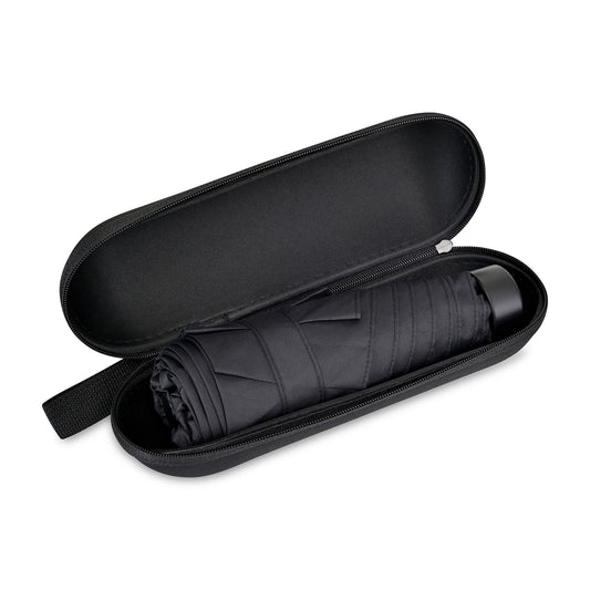 Black Elements 39" Recycled Manual Mini Folding Umbrella