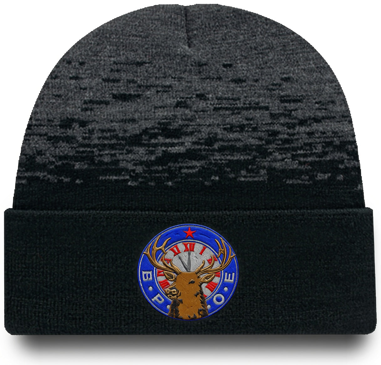 C A Static Pattern Knit Cap With Cuff