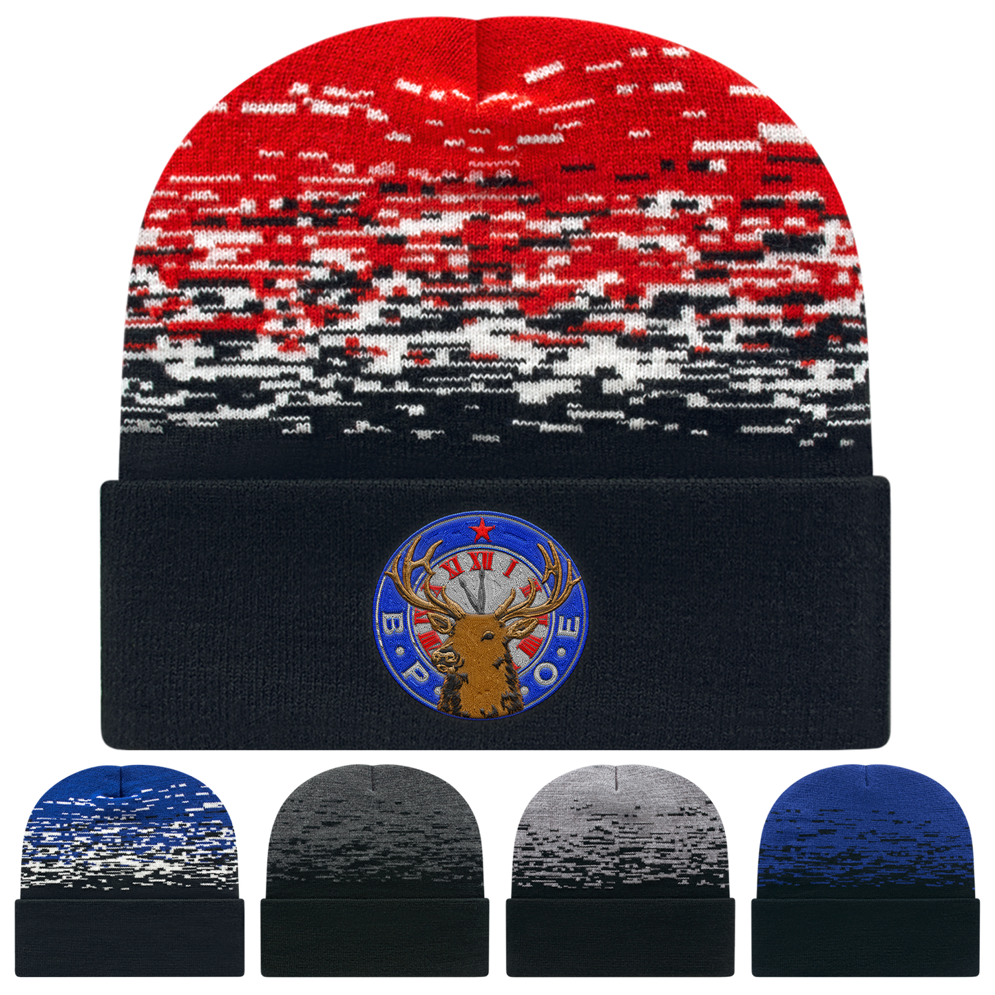 Black Dark Heather C A Static Pattern Knit Cap With Cuff