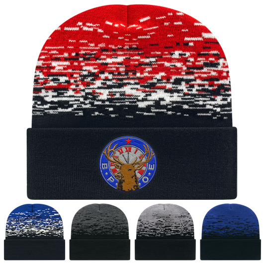 Black Dark Heather C A Static Pattern Knit Cap With Cuff