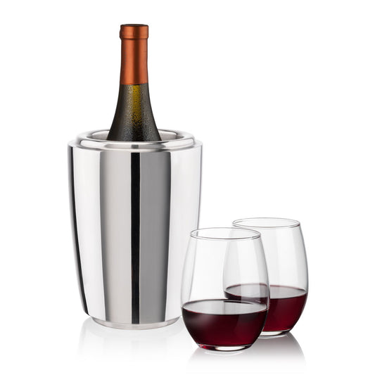 Pescara Wine Cooler & Stanford Stemless Wine Set