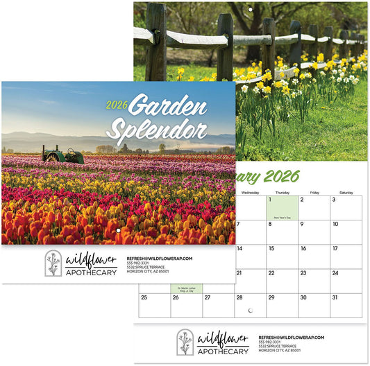 GARDEN SPLENDOR STAPLED WALL CALENDAR