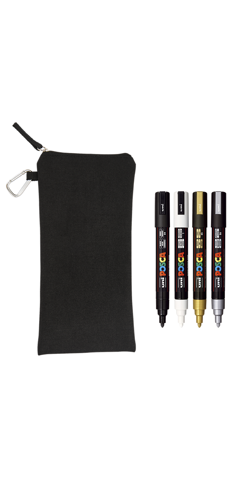 POSCA 4 Piece Metallic Marker Set with Bag