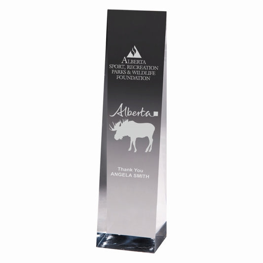 Laser Engraved Angled Obelisk Award - 7 3/4"