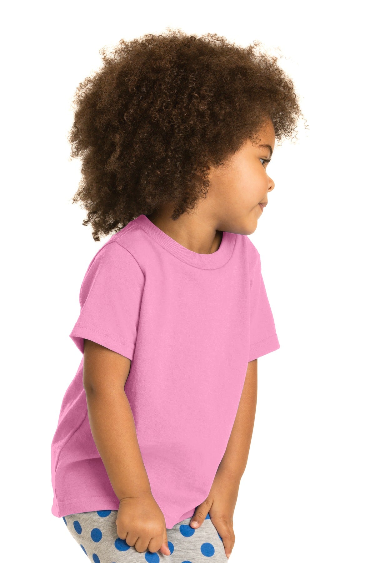 Candy Pink Port & Company Toddler Core Cotton Tee. CAR54T
