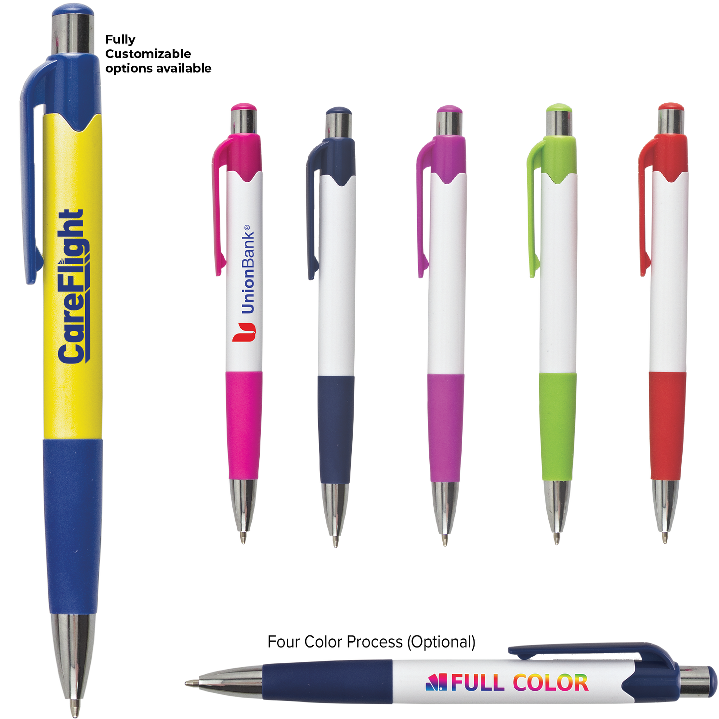 Blue Carnival Gripper Pen With Colored Accents